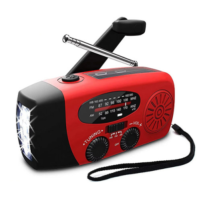 Noodradio met zaklamp en 2000 mAh powerbank