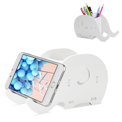Telefoon/tablet- en pennenhouder houten olifant