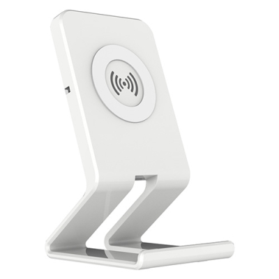 Telefoonstandaard met draadloze QI oplader wit